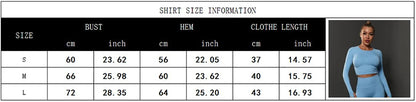 Women Yoga Long Sleeve Shirt Female Fitness Sportswear Gym Clothing Workout Running Crop Top Seamless Active Wear Sports Clothes.