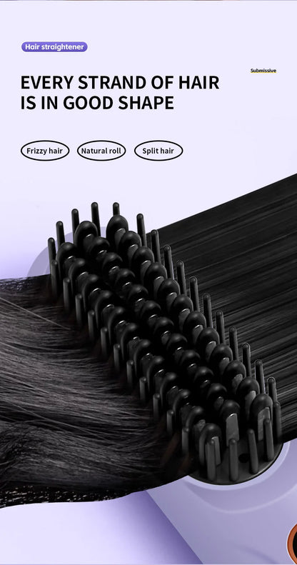 Electric Heating Straight Hair Comb LCD Screen USB Wireless Portable Negative Ion Styling Tool Rechargeable Straightening Brush.