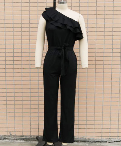 Summer Sexy Strapless Sleeveless Women's Party Jumpsuit Fashion Peplum Slim Fit Lace Up Elegant Female Office Jumpsuit Bottoms