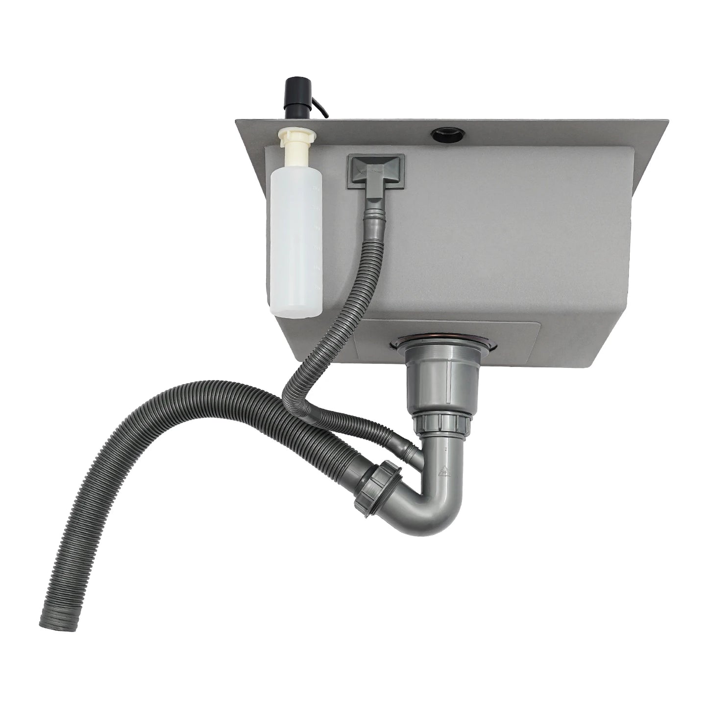 45 x 40 x 20 cm, Küchenspüle aus Edelstahl, Einzelschüssel-Spüle mit Sieb, Abflussrohr, Abflusskorb, für Küchenrestaurant, Schwarz