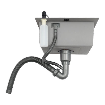 45 x 40 x 20 cm, Küchenspüle aus Edelstahl, Einzelschüssel-Spüle mit Sieb, Abflussrohr, Abflusskorb, für Küchenrestaurant, Schwarz