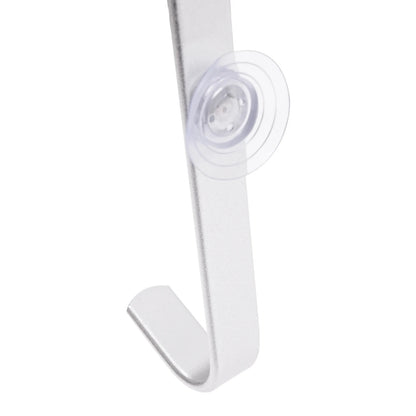 2-stufiges Badezimmerregal, hängendes Duschregal, silberfarbenes/schwarzes Regal, 6 Haken für Badezimmer, Küche, Wohnzimmer