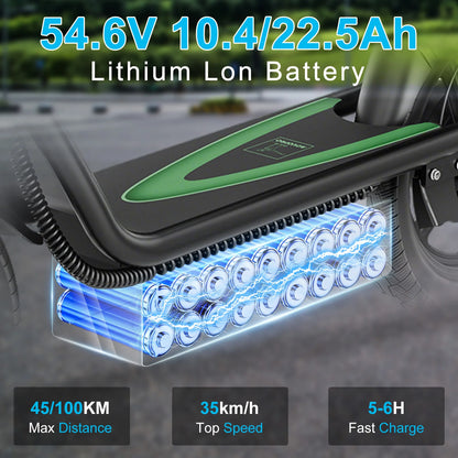 2025 New ATSANT ES2/ES2 PLUS Electric Scooter with Seat 500W 35KM/H 54.6V10.4/22.5Ah 45/100KM 14Inch Tyres With Smart APP EBlike.