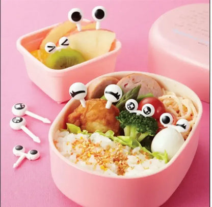 10/30/50Pcs Mini Skewers Cute Cartoon Eyes Kawai Lunch Bento Box Food Fruit Picks Fork Sticks Buffet Sandwich Toppers Decor fork.