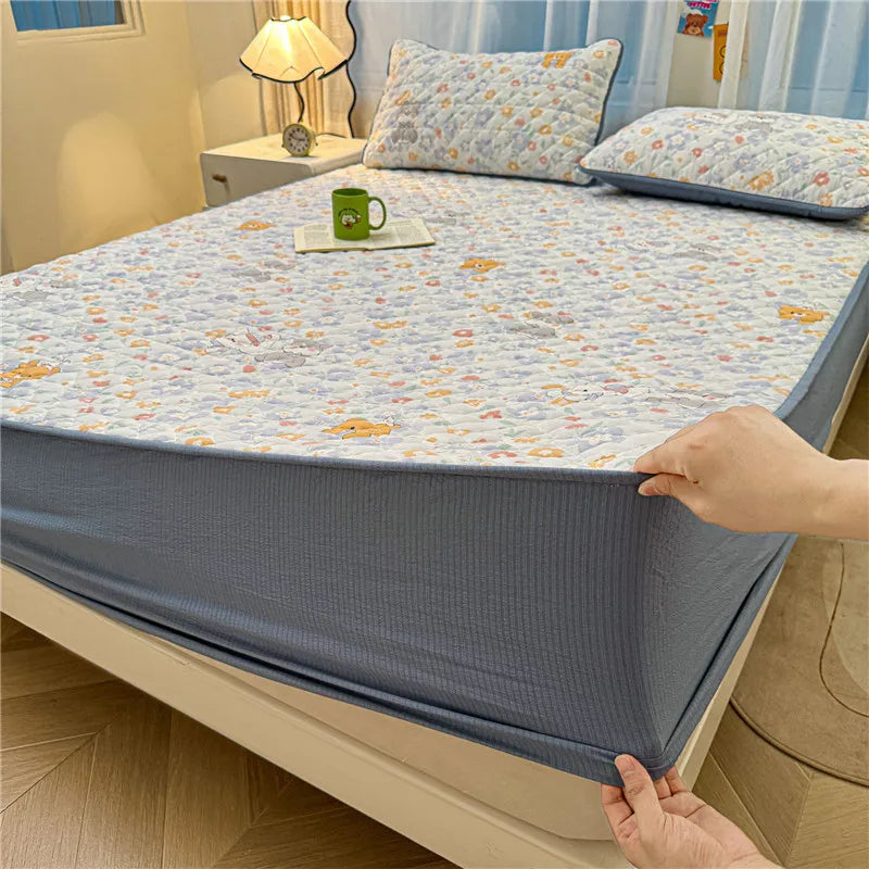 Non-slip Bed Cover Queen/King Size Bedspread Thicken Bed Linen Home Mattress Protector cubre colchón (Pillowcase Need Order).