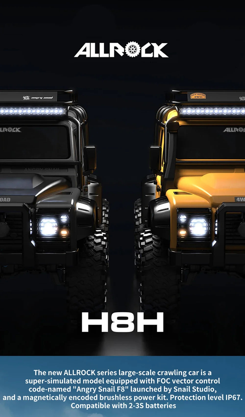 MJX in stock 1:8 Foc Westward H8h Defender Brushless 3s Off-road Differential Lock Remote Control Climbing Model Car Toy Gift.