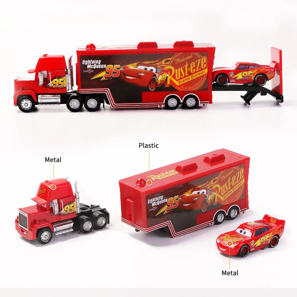 Disney Pixar Cars 2 3 Lightning McQueen Mack Uncle Jackson Storm Car Truck 1:55 Diecast Vehicle Metal Toys Gift for Children.