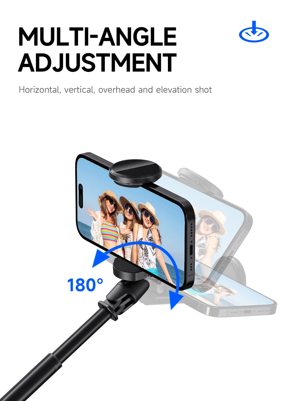 TT01 1770mm All-in-one Auto Pop Open Tripod Bluetooth Remote Tripod Bounce Selfie Stick Phone Holder for Vlog/Video