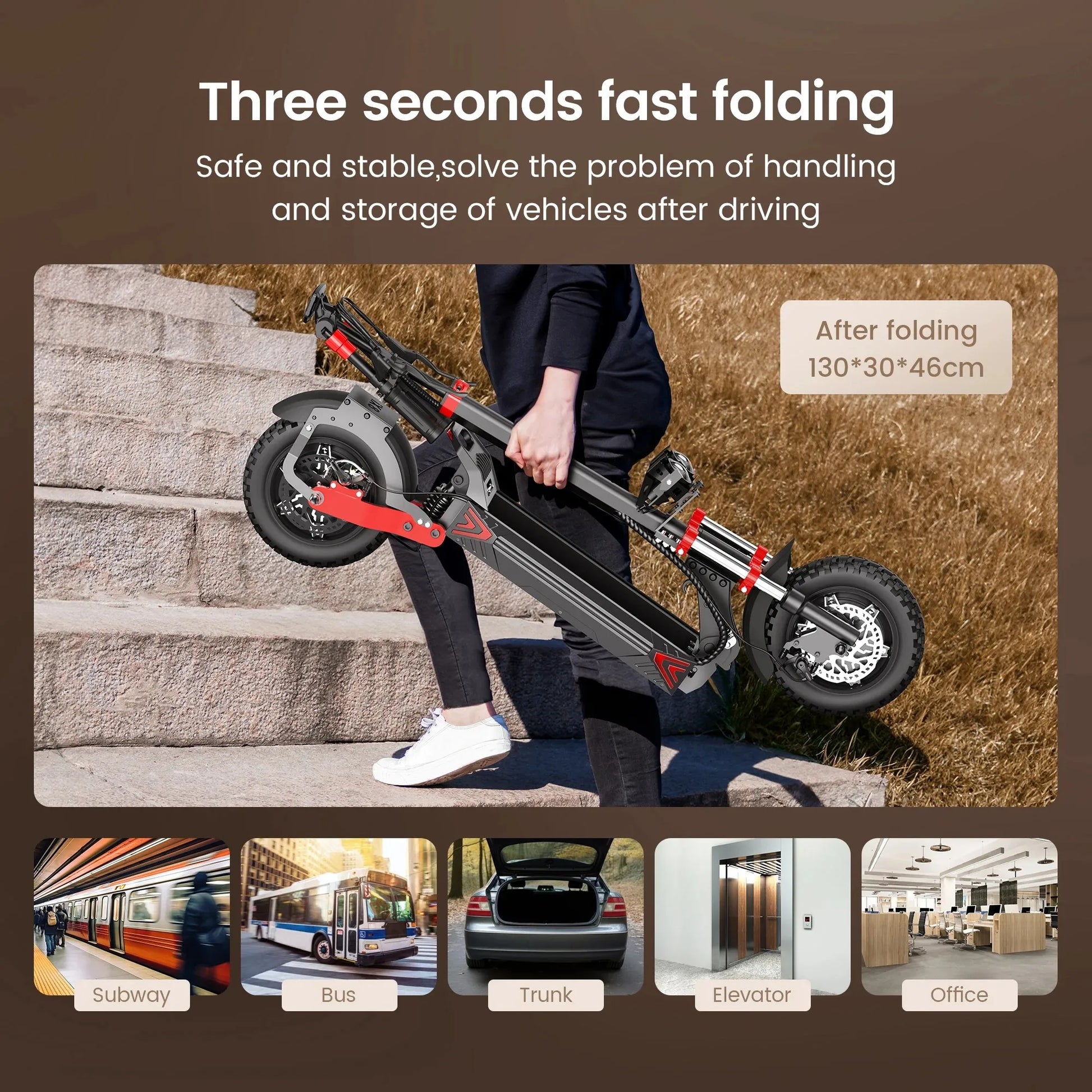 iScooter iX8 12 inch Electric Scooter 2400W Dual Motor Off Road E-Scooter 20Ah 60km/h Scooters 70km Max Range Foldable EScooters.