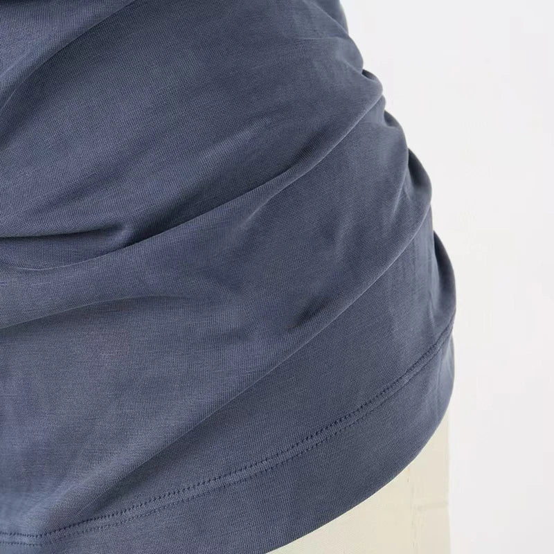 Women's Slim Top,Pleated Stretch One Shoulder Tank Top,Sexy Backless Swing Neck T-Shirt,High quality,Summer,New,2025.