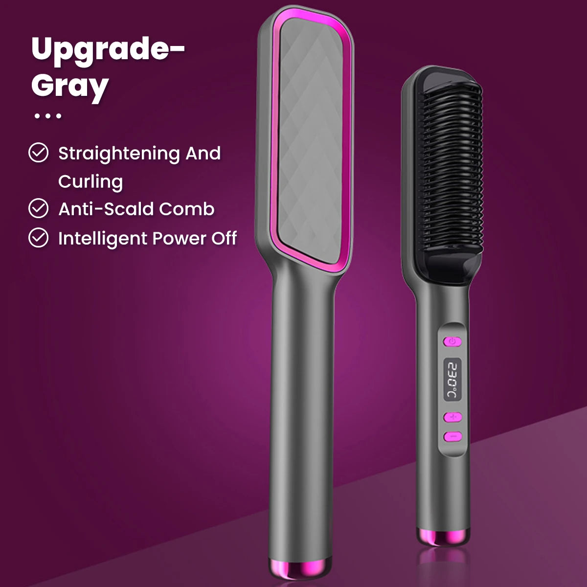 1Pcs curling and straightening dual-purpose straightener for quick heating, adjustable temperature suitable for wet and dry hair.