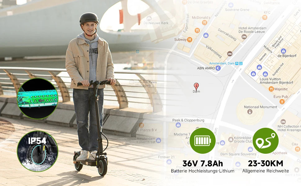 RCB EV85F (ABE) Adult EScooter 400W Motor Foldable E-Scooter 36V 7.8AH 8.5” Road Tire Commuting Electric Scooter.