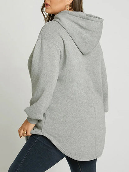ZANZEA Plus Größe Sweatshirt 2025, Mode Herbst Winter Solide Frauen Warme Kapuze Tops Lose Beiläufige Pullover Langarm Hoodies.
