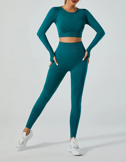 In-stock Women's Yoga Suit Five-piece Set Seamless Fitness Wear For Running Sports Top Leggings From Mainland China