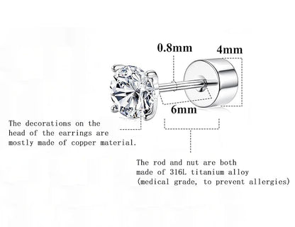 1PCS Pink Zircon Cross 316L Stainless Steel Annular Ear Bone Nail New Fashion U-shaped Earrings for Women Y2K Punk Jewelry.