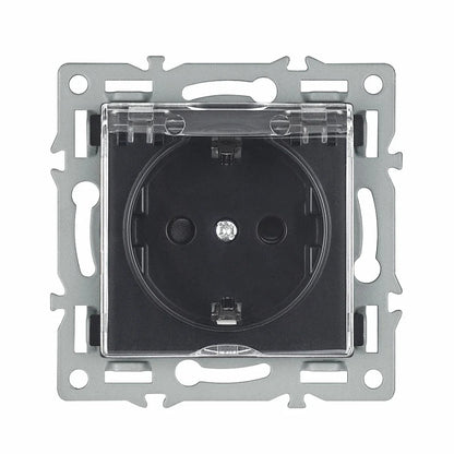 SRAN F6 Serie mehrere Rahmen schwarze Panel aus gehärtetem Glas, EU FR UN-Steckdosen und Schalter Dimmer-Lüfter-Fußlampe Rj45 RJ11Module DIY.