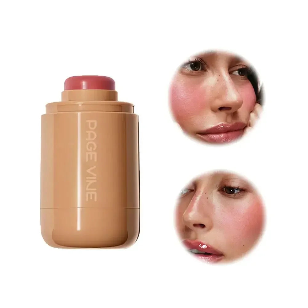 New PAGE VINE Pocket Blush Stick Cream 2-in-1Lip and Cheek Hydrating Stick Natural Rouge Powder Blush Cream Korea Pink Cosmetics.