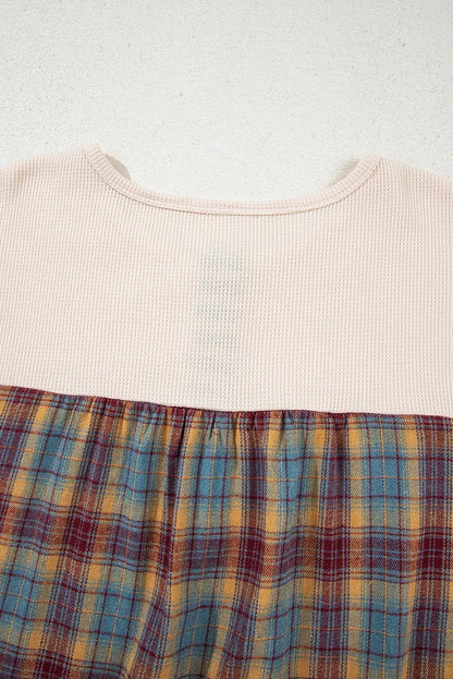 GIBSIE Plus Größe Taste Vorne Oansatz Plaid Sweatshirt Frauen Herbst 2025, Neue Tropfen Lange Hülse Lose Beiläufige Pullover Tops.
