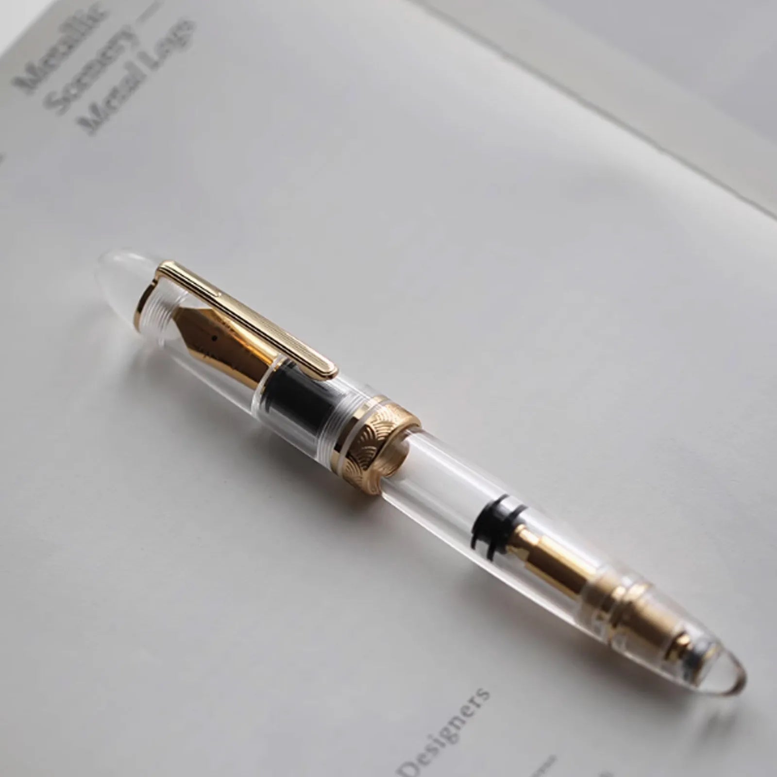 MAJOHN Nr. 8 40-Feder-Acryl-Füllfederhalter P140, groß, transparent, für Erwachsene, Studenten, Farbtinte, großes Fassungsvermögen, Stift zum Schreiben von Schreibwaren.