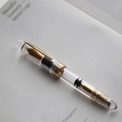 MAJOHN Nr. 8 40-Feder-Acryl-Füllfederhalter P140, groß, transparent, für Erwachsene, Studenten, Farbtinte, großes Fassungsvermögen, Stift zum Schreiben von Schreibwaren.