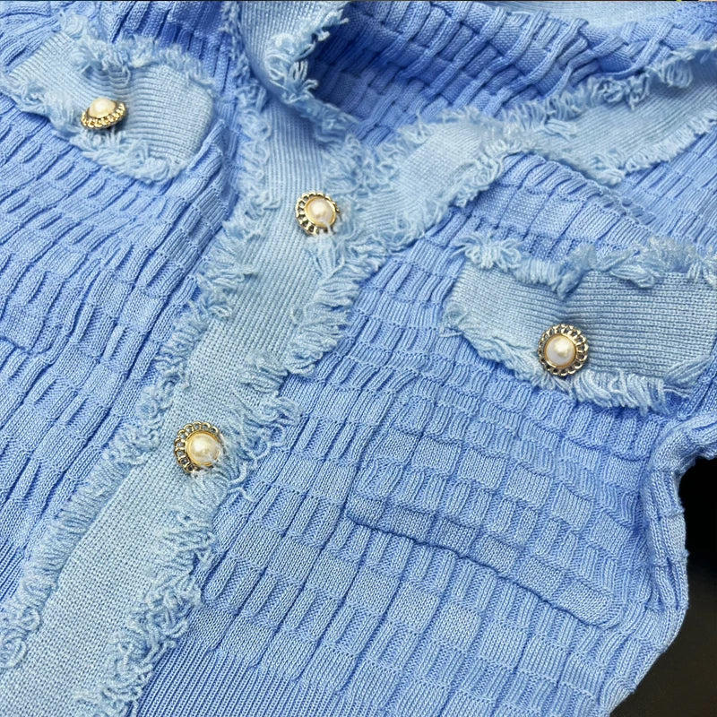 YuooMuoo 2023 Neue Ankunft Frauen Gestrickte Lange Kleid Elegante V-ausschnitt einreiher Split Pullover Kleid Büro Dame Vestidos.