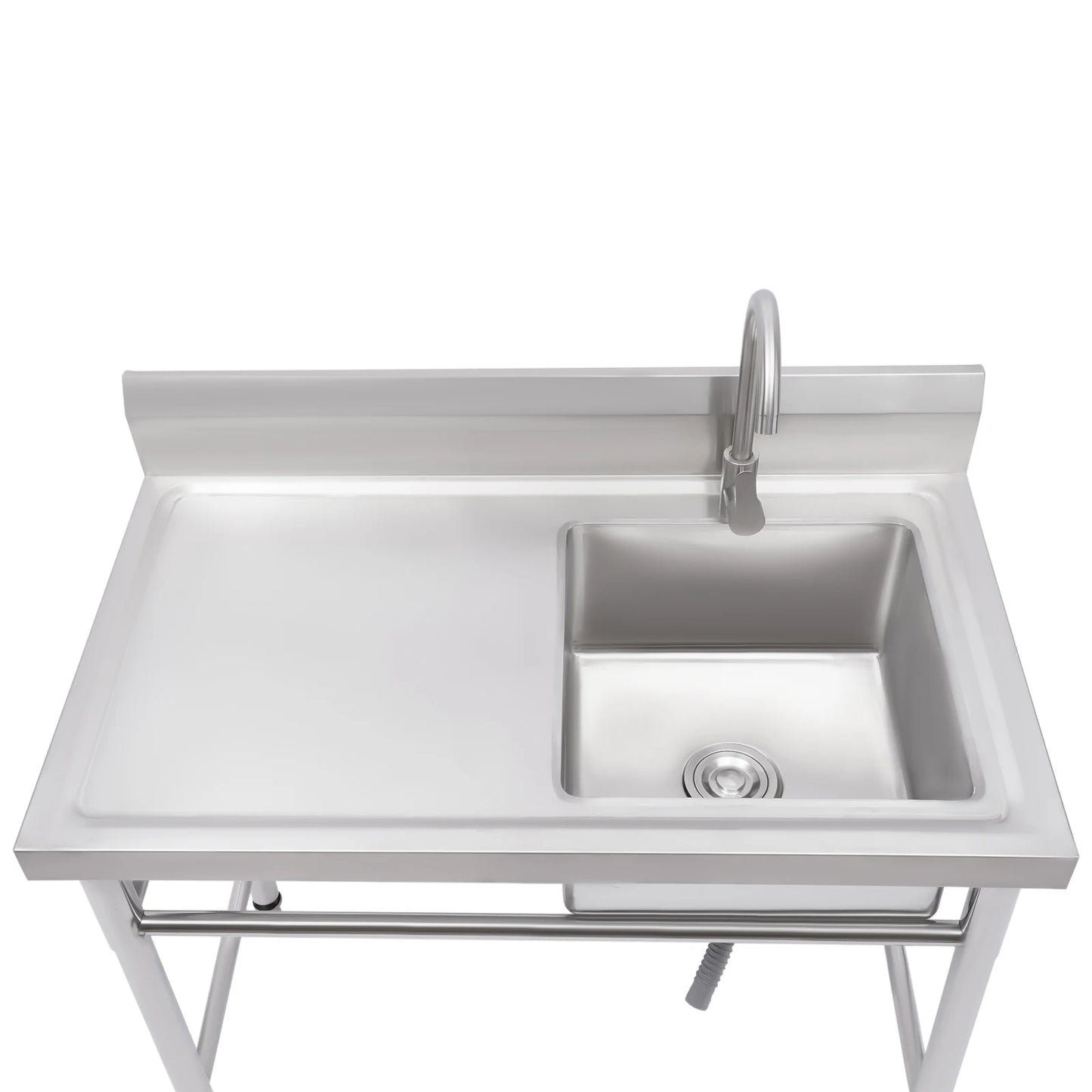 [Edelstahlspüle] 201 Edelstahlspüle – 100 x 60 x 93 cm – für gewerbliche Räumlichkeiten – tiefes Becken