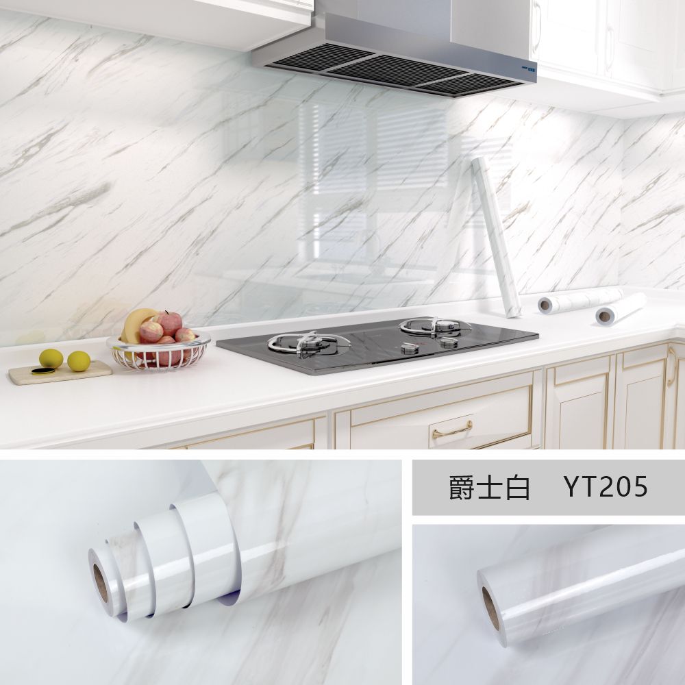 80cm Marble Waterproof Wallpaper for Kitchen Cabinets Bathroom Decor Kitchen Foil Renovation Self Adhesive Oil Proof Stickers