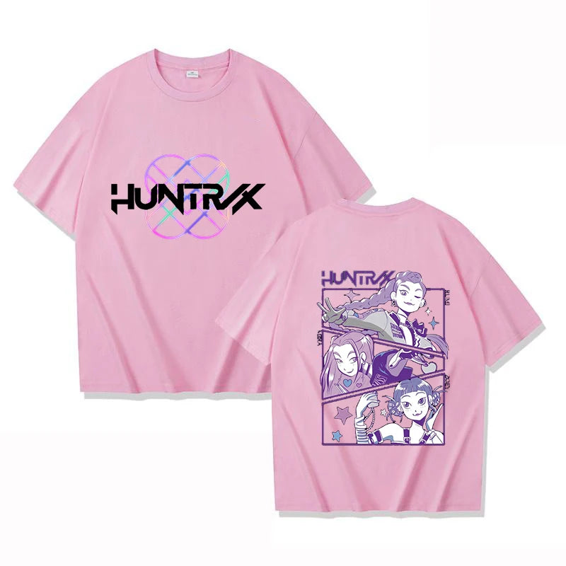 HOT Kpop Huntrix T-Shirt Men Women Fashion Harajuku T Shirt Summer Cool Short Sleeve Hip Hop Top Tee.