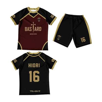 Men Jersey Set Futsal Football Pattern Blue Lock Anime Bastard Munchen 3d Print T-shirt Short 2pcs Sets Suit Sports Tops Tee Boy.