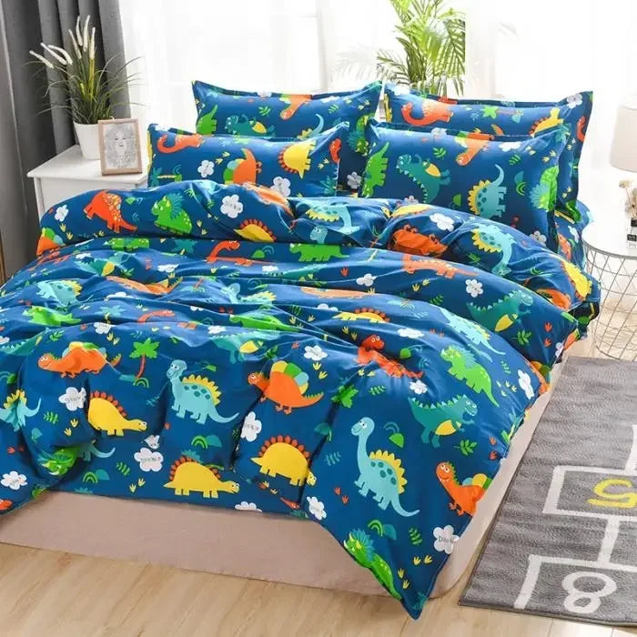 New Comfortable Soft Skin-friendly Cotton Aloe Vera Cotton Four-piece Set Active Cotton Bedding Sheet Quilt Cover.