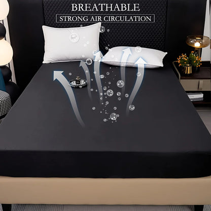 Waterproof Mattress Protector Cover, 100% Polyester & Polyurethane, Hypoallergenic Soft Sanded Fabric, Deep Pocket Fitted Sheet.