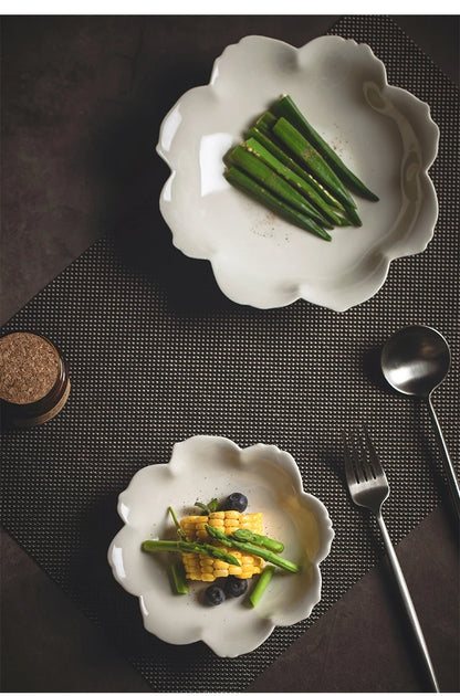 color petal household ceramic dish hotel restaurant tableware.