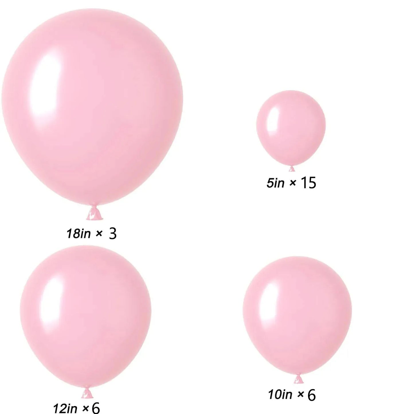 Pastell rosa Luftballons in verschiedenen Größen 18 12 10 5 Zoll für hellrosa Luftballons zum Geburtstag Valentinstag Hochzeits feier Dekoration.
