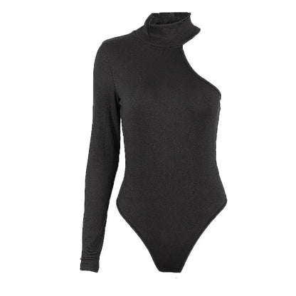 WhereMery Französischer Damen-Overall, sexy, schulterfrei, klein, Stehkragen, langärmelig, Frühling, heißes Mädchen, schlankmachend, unregelmäßig, schick, T-Shirts
