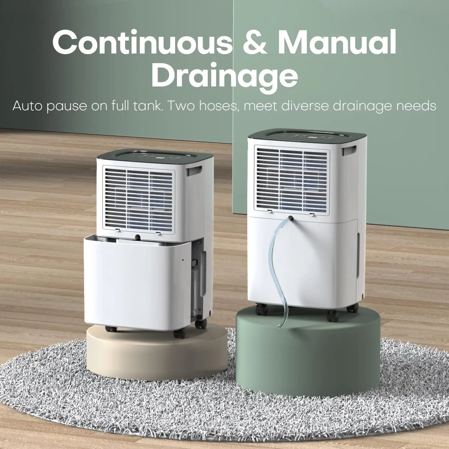 Dehumidifier Bedroom 12L/Day Continuous Drainage, 24H Timer, Automatic Defrost Humidity Control 2 Speed, Suitable for Room Home.