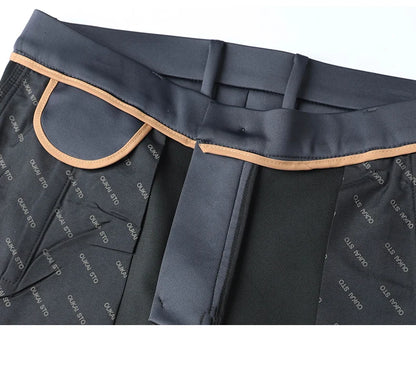 2025 Autumn Winter Suit Pants Men Baggy Straight Business High Waist Work Thick Embroidery Long Formal Trousers Male Plus Size