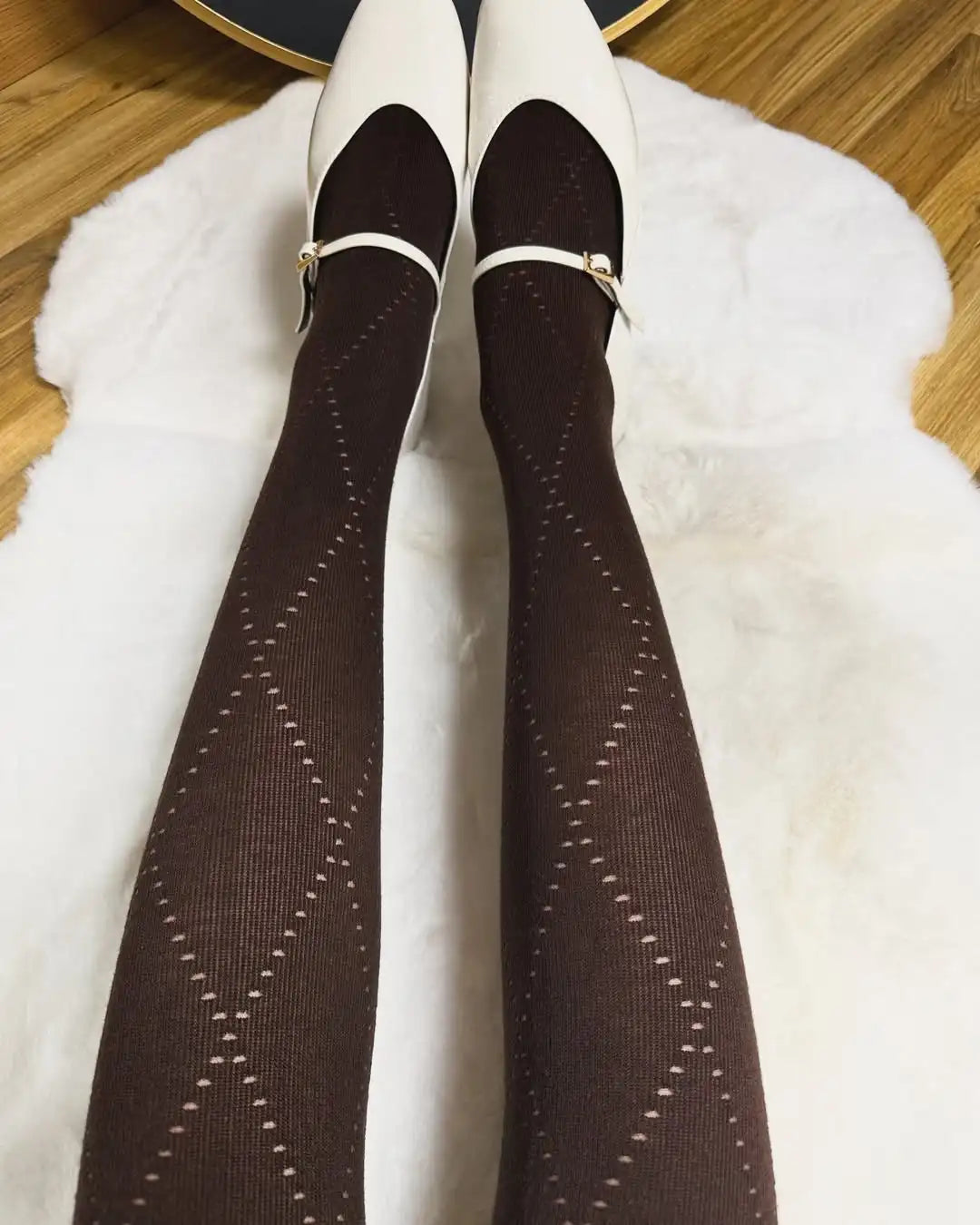 10D Thin Jacquard Knitted Pantyhose Women Tights Skinny Leggings 2025 Autumn Winter Basic Pantyhose Y2K Leggings
