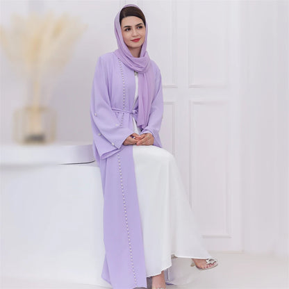 Ramadan Open Muslim Kimono Abaya Dubai Turkey Islam Arabic Abayas For Women Hijab Dress Kebaya Robe Femme Musulmane Kaftans.