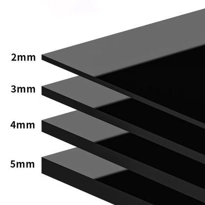 2mm 3mm 4mm 5mm Thick Acrylic Board Glossy Semi Transparent Black Organic Plastic Board Organic Glass Polymethyl Methacrylate