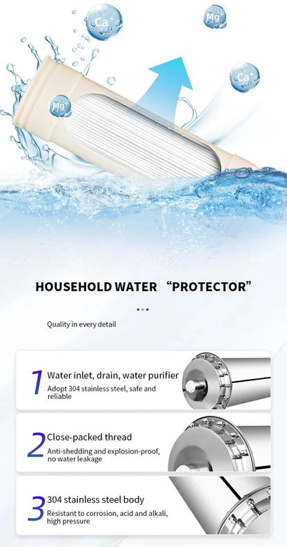 DIVEDEER 600L~3000L household water filter PVDF ultrafiltration purifier with washable pipe type direct drinking water kitchen.