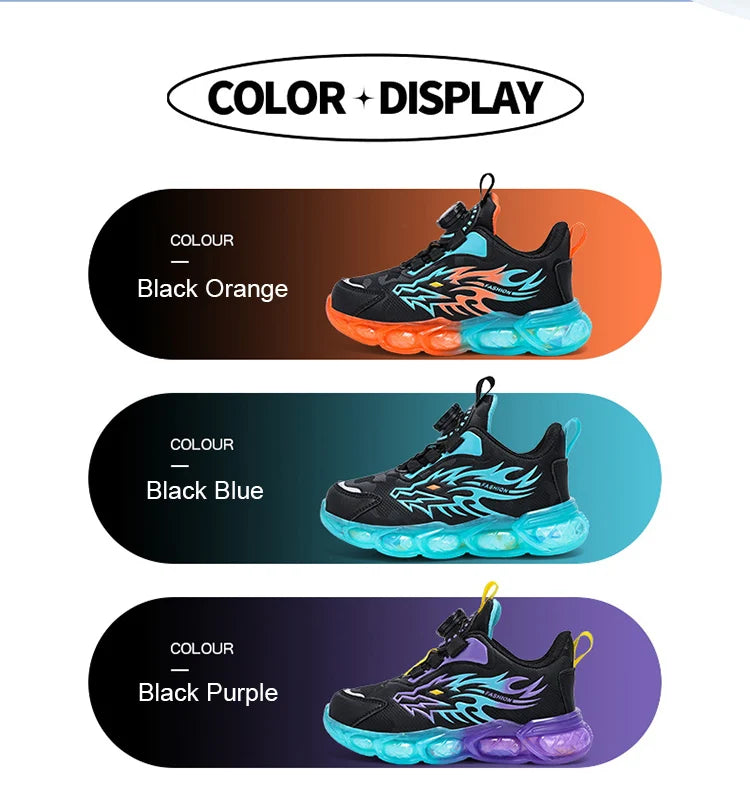 New Anti-skid Leather Kids Sneakers for Boys Running  Walking Lightweight Casual Shoes With Fashion Dragon Pattern Size 28-39.