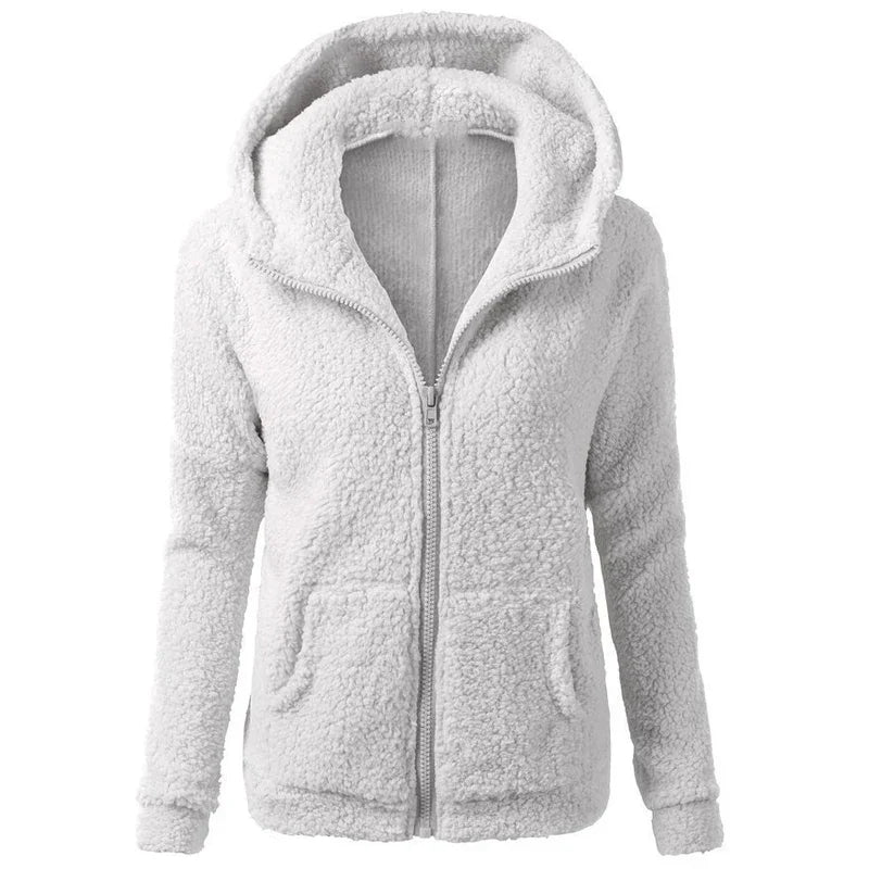 Autumn Winter Warm Jacket Women hoodie Hooded 2025 Casual Female Hoodies Sweatershirt Zipper Coat Solid Soft Fleece Women Coat.