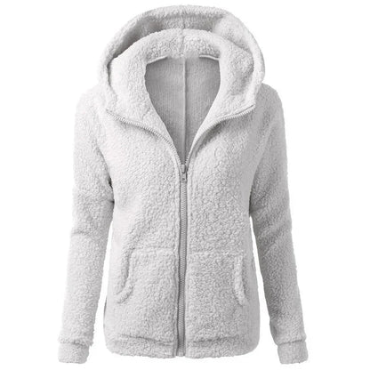 Autumn Winter Warm Jacket Women hoodie Hooded 2025 Casual Female Hoodies Sweatershirt Zipper Coat Solid Soft Fleece Women Coat.