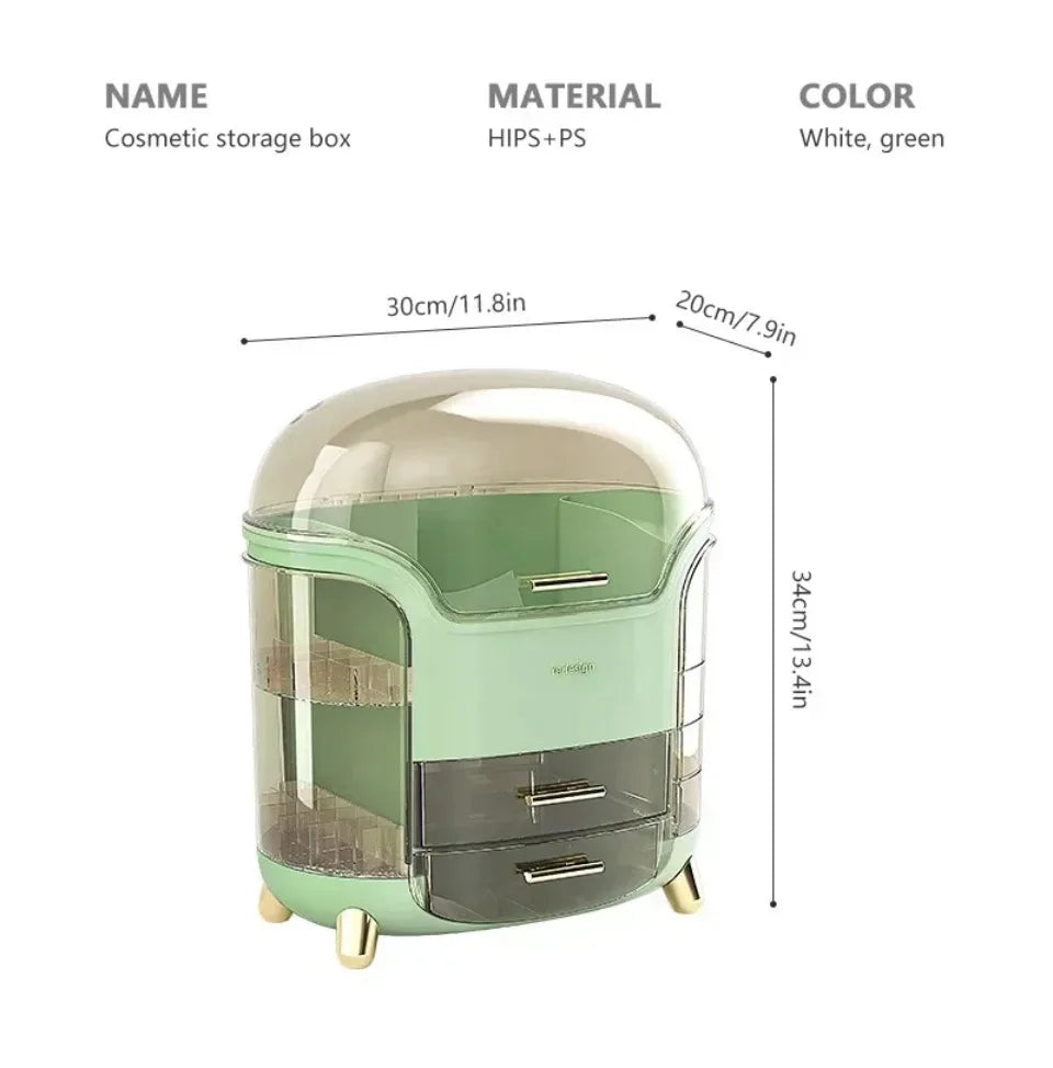 Desktop Makeup Organizer Transparent Jewelry Cosmetic Storage Box Dustproof Large Capacity Makeup Container Jewelry Lipstick Box.