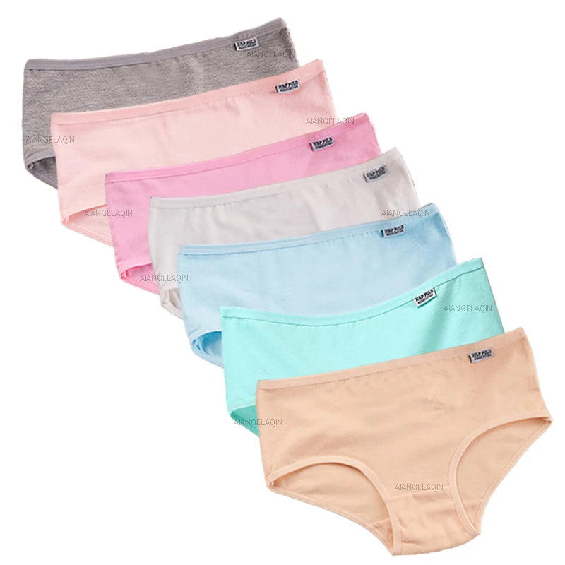7Pcs/Lot Plus Size Underwear Women's Panties Cotton Girl Brief Sexy Lingeries Shorts Underpant Solid Panty Female Intimate M-4XL.
