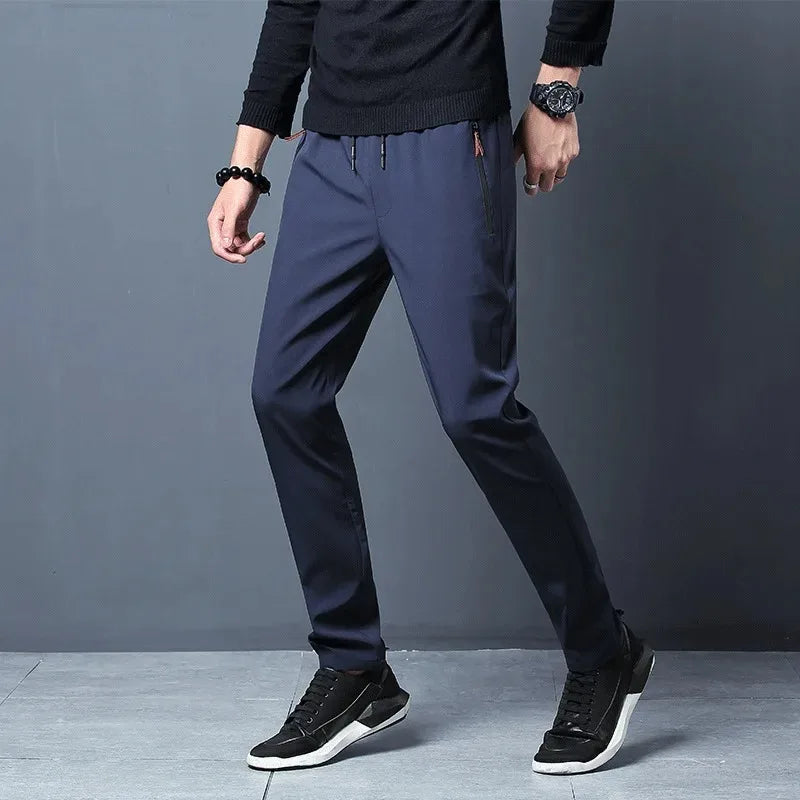 Men's Casual Pants Stretch Slim Fit Elastic Waist Jogger Korean Classic Blue Black Gray Male Brand Trousers Plus Size 4XL 5XL.