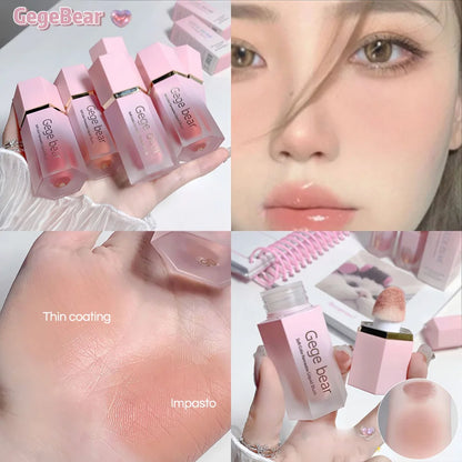 Gege Bear Liquid Blush Cream 6 Colors Smooth Velvet Matte Pink Blusher Natural Easy To Smudge.
