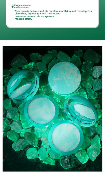 CandyBella Emerald Green Pressed Powder - Oil Control Finisher & Bronzer, Lightweight Invisible, Buildable Natural Contour, New!.