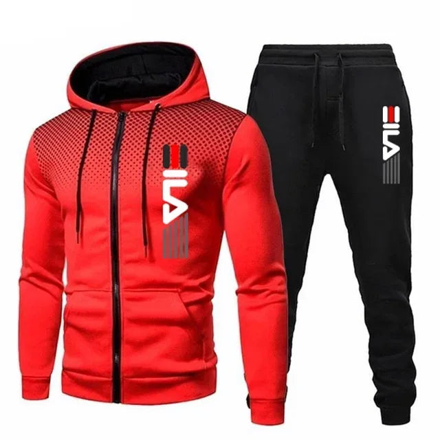 Spring and Autumn 2025 Men's sportswear set, men's zippered casual sportswear, outdoor sportswear pants, men's fitness set.