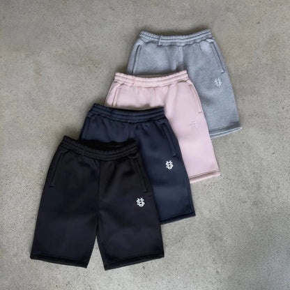 Y2K Cotton Sweatshirt oversized clothes Two Piece Men Women Hip hop streetwear Embroidery Net Red Fashion Pants Set Sportswear.